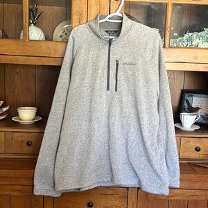 Eddie Bauer sweater fleece men’s 1/4 zip,men’s size 2X, zipper pocket chest,grey